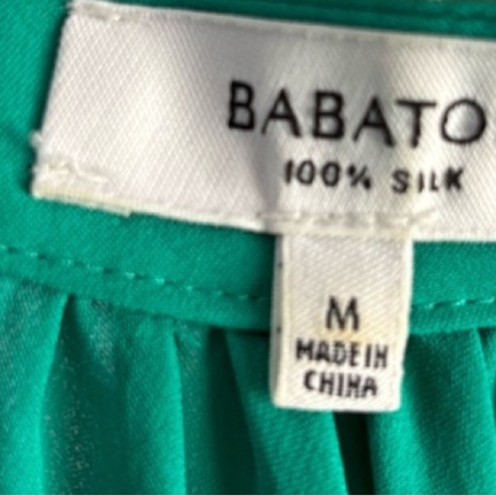 Babaton Silk Mini Dress in Deep Green - Picture 4 of 5